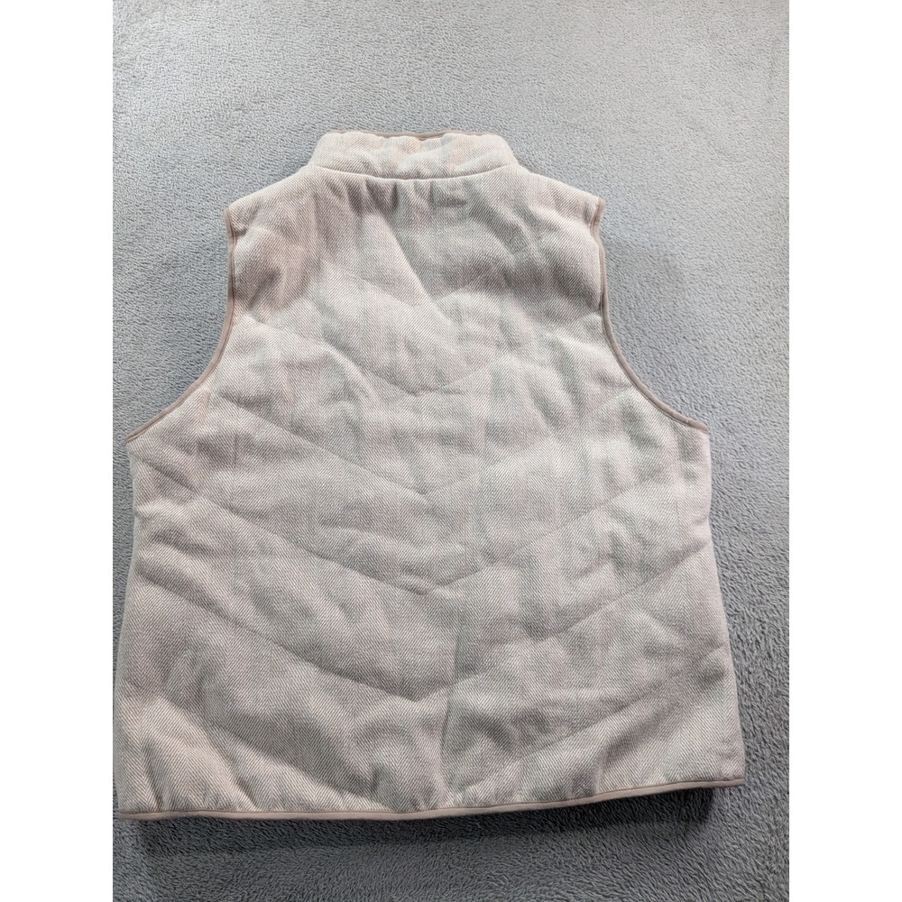 BKE Womens XL Quilted Herringbone Vest Cream Tan Full Zip Puffer - Picture 3 of 10